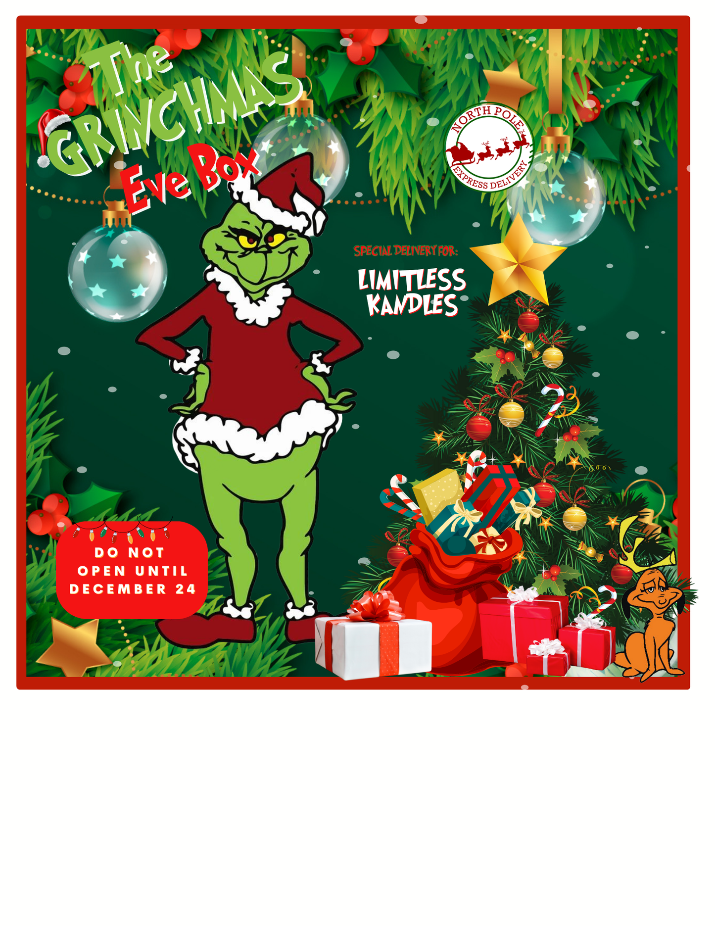 Christmas Grinch Party Favor Templates