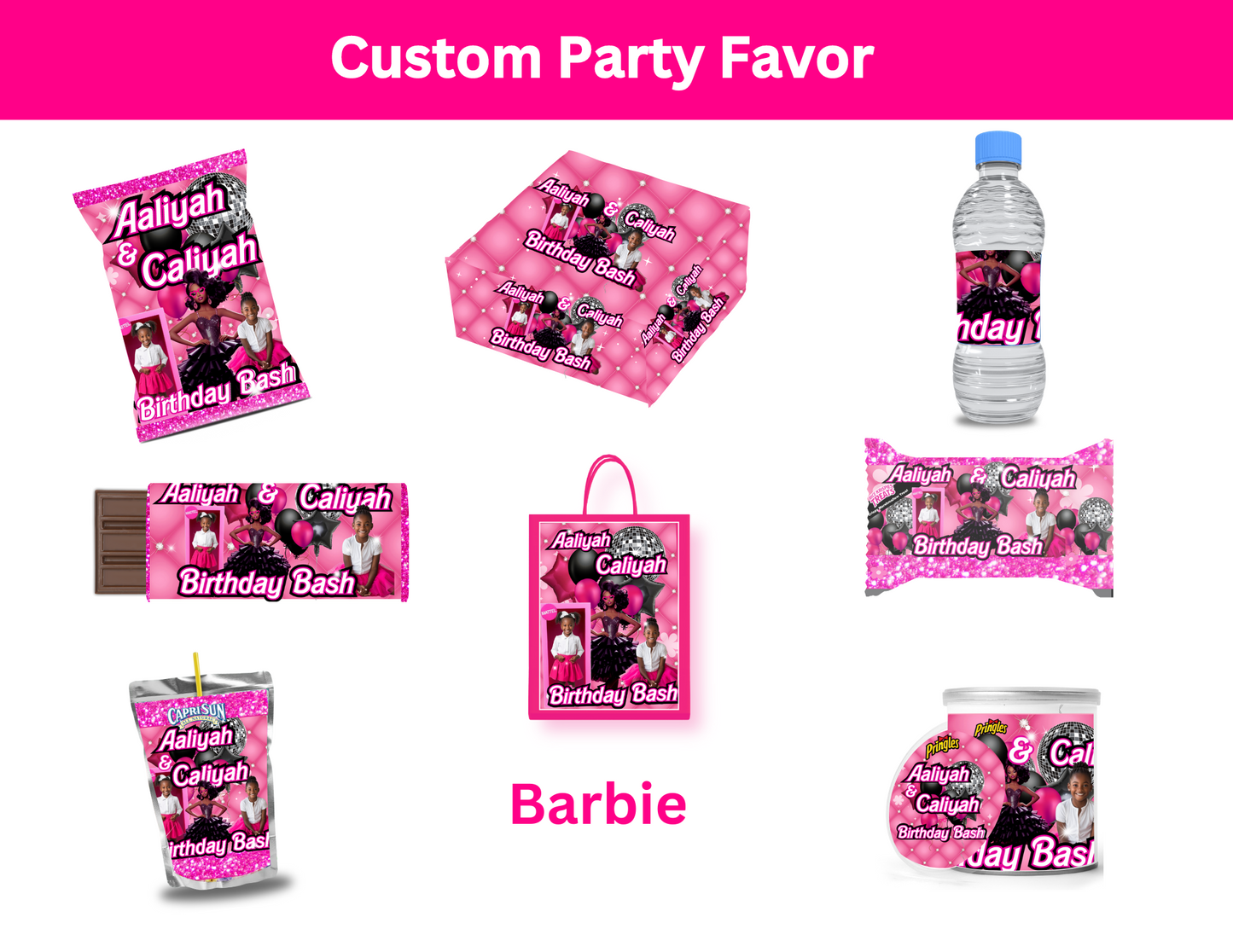 Barbie Party Favor Templates