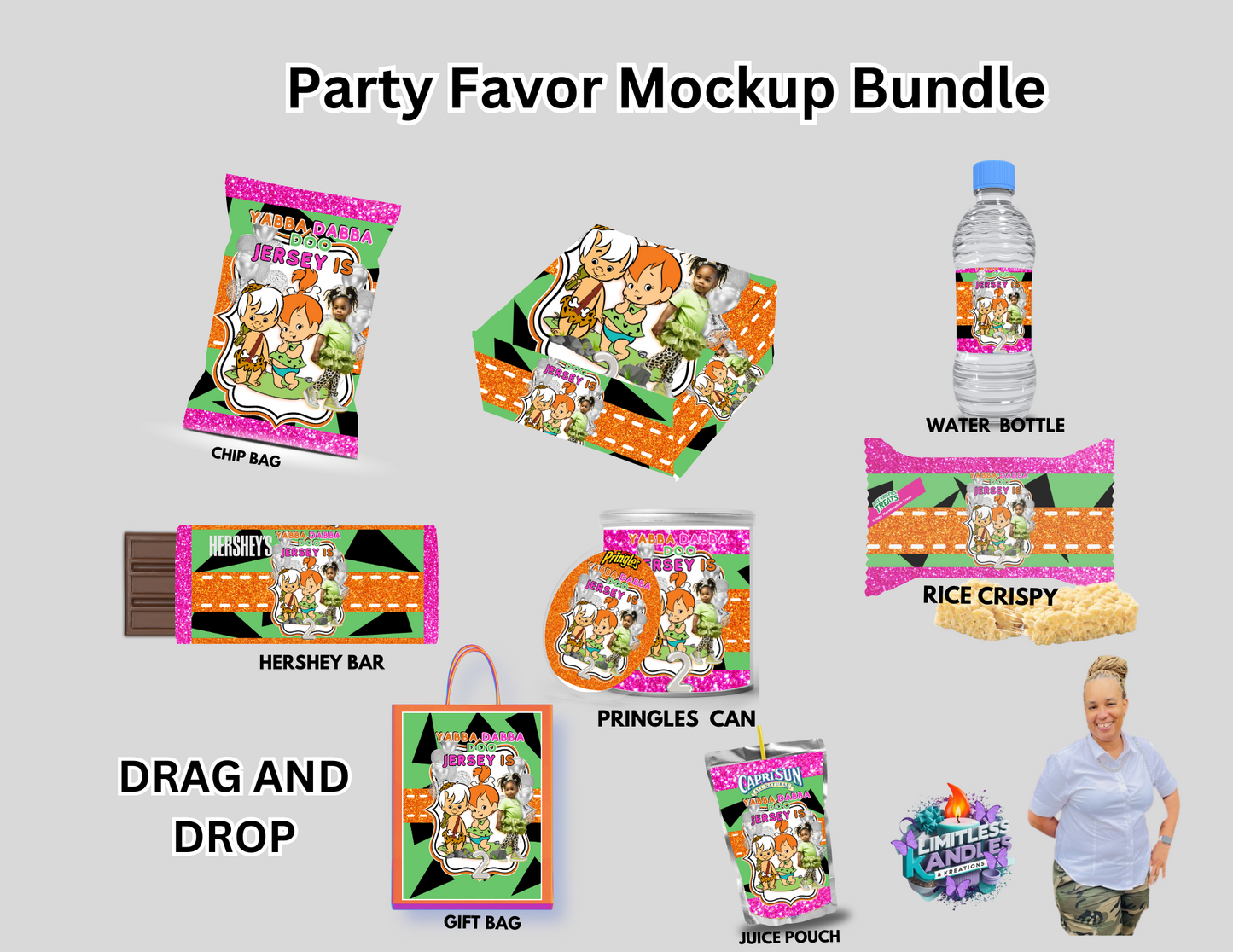 Flintstone Party Favor Templates