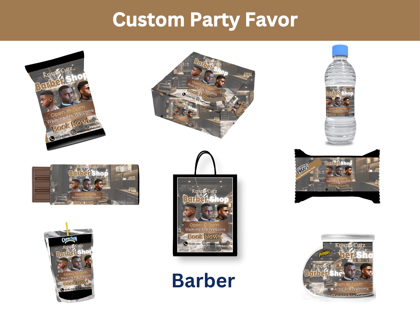 Barber Party Favor Templates