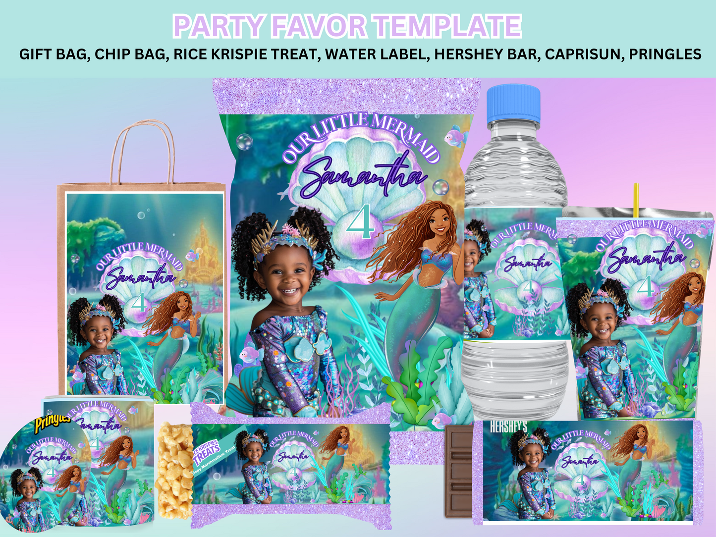 Mermaid Party Favor Templates