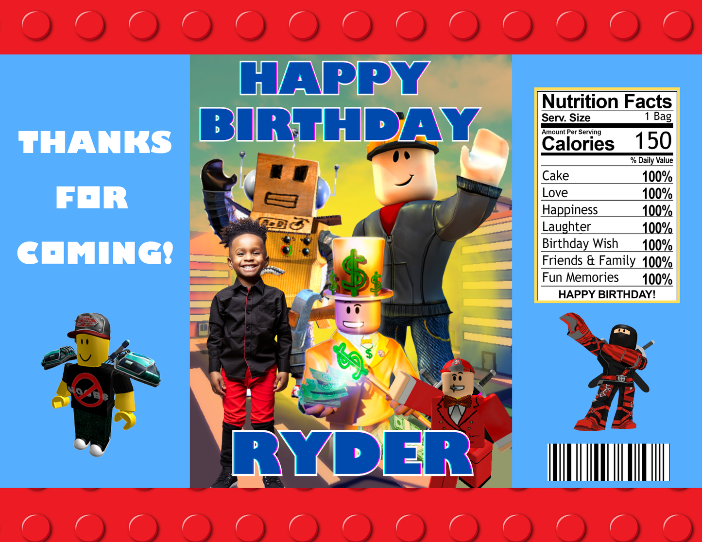 Roblox Party Favor Template