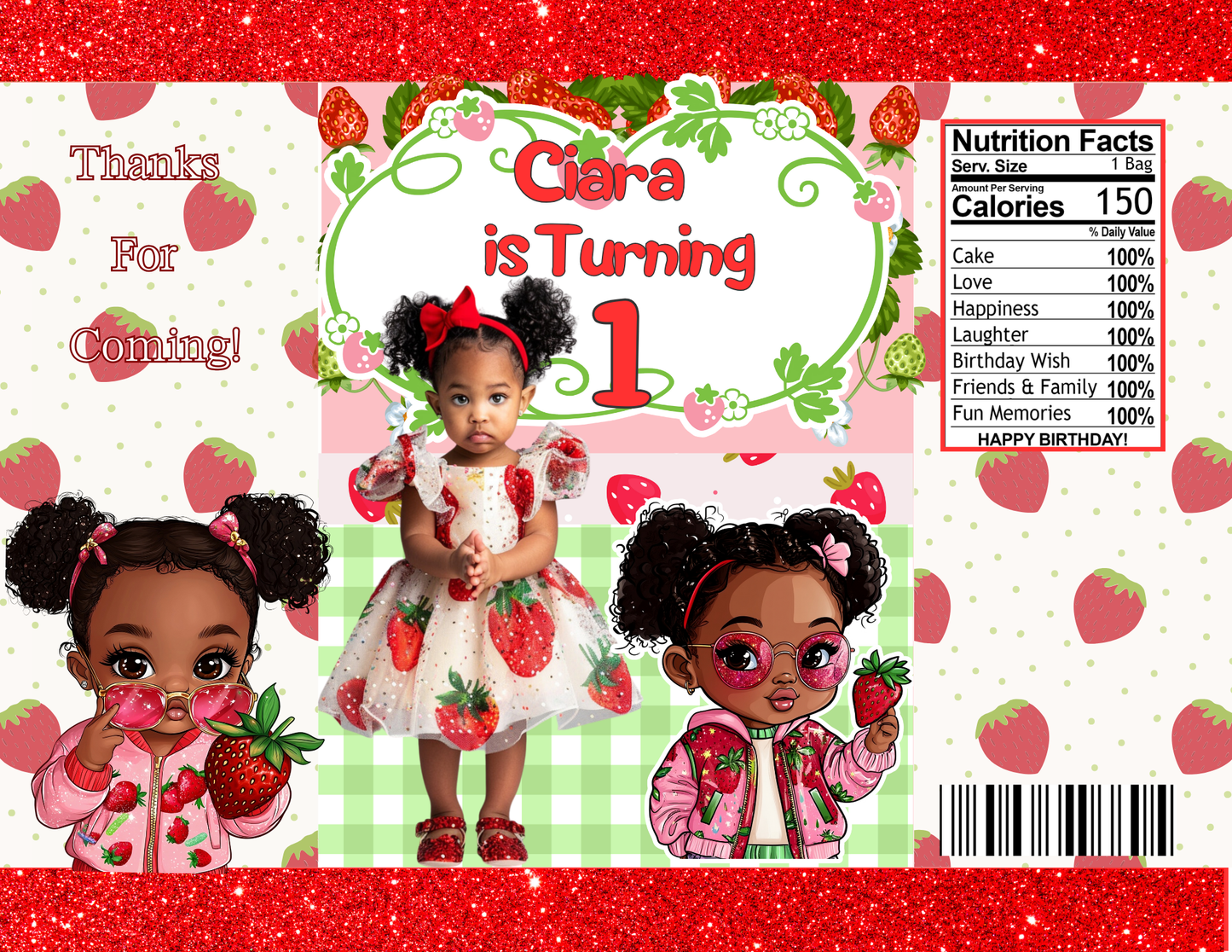 Strawberry Party Favor Templates