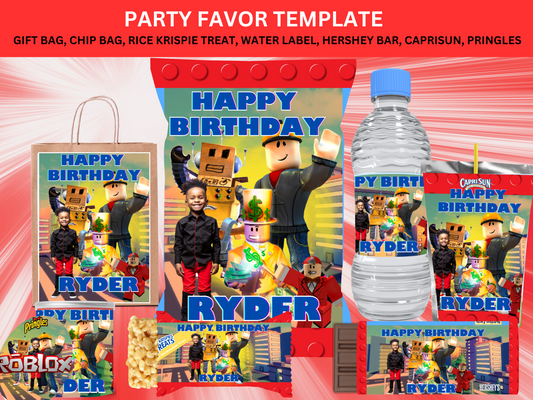 Roblox Party Favor Template