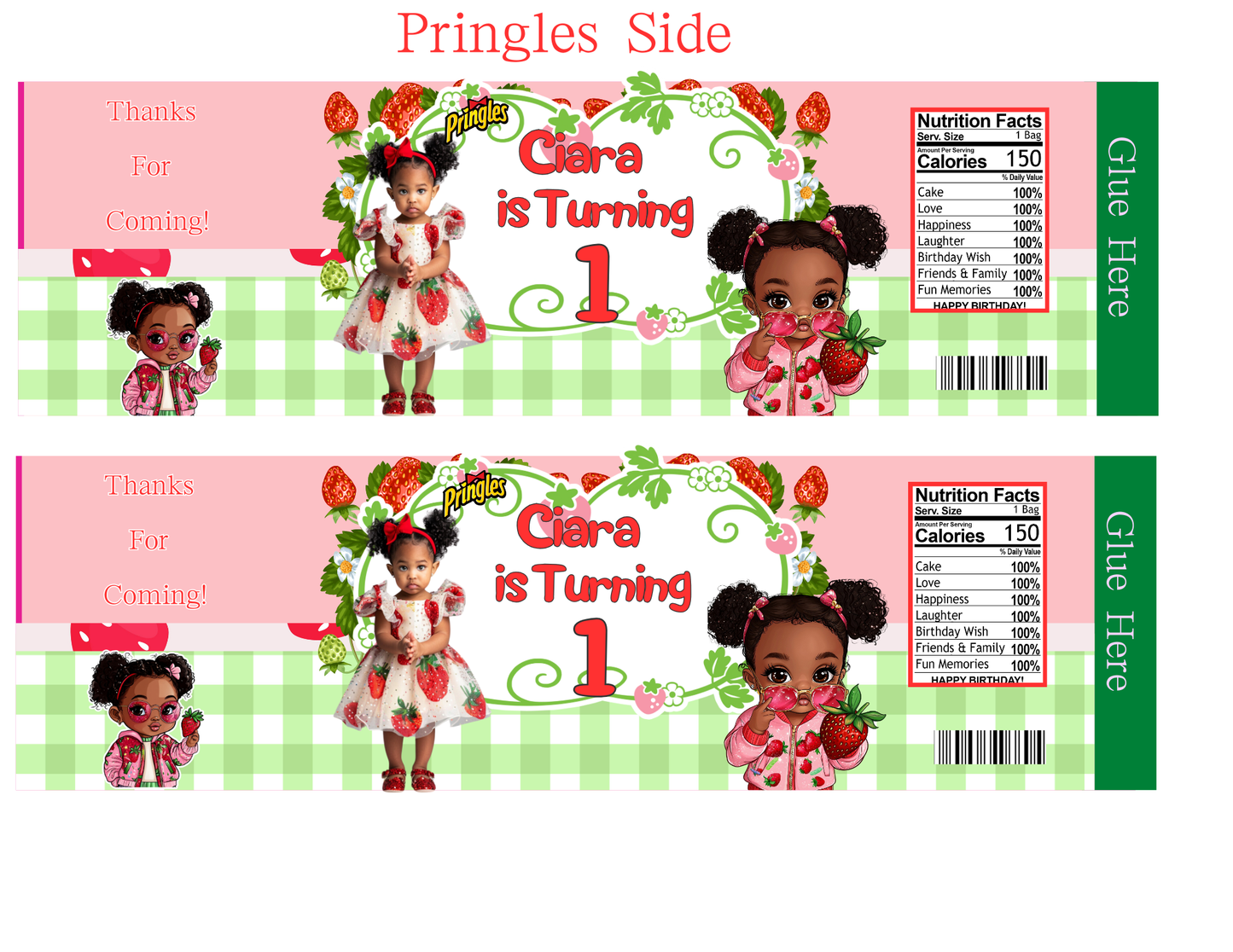 Strawberry Party Favor Templates