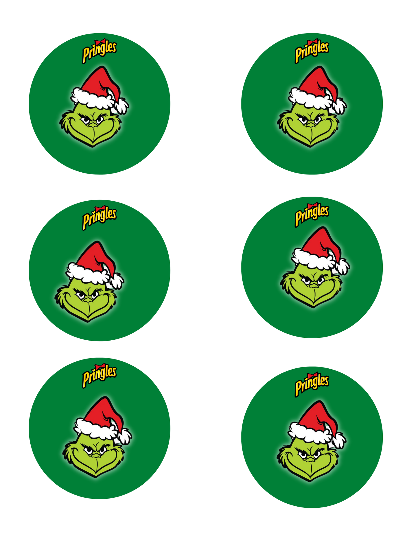 Christmas Grinch Party Favor Templates