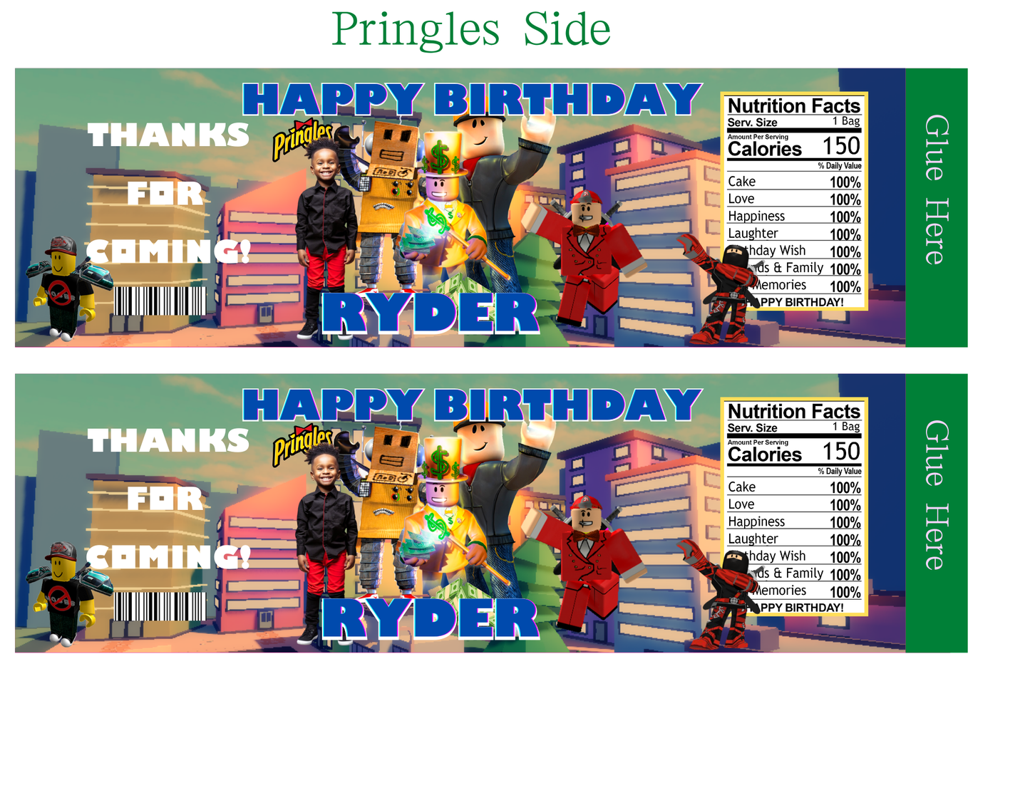 Roblox Party Favor Template