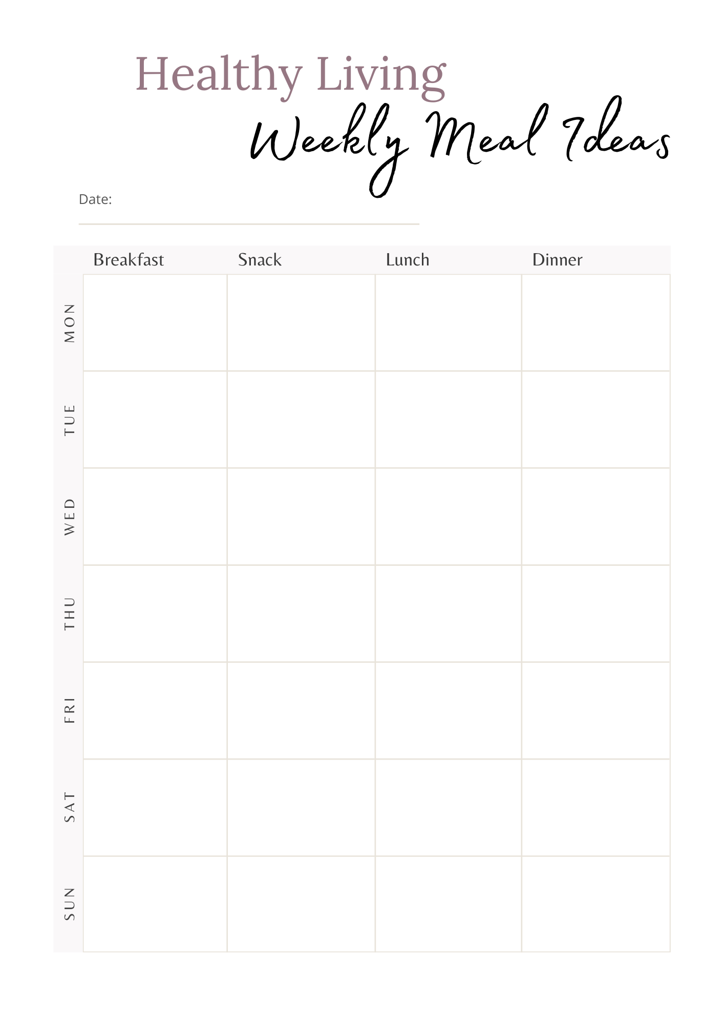 Healthy Living Journal