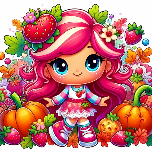 Strawberry Shortcake In A Pumpkin Patch High Quality Images