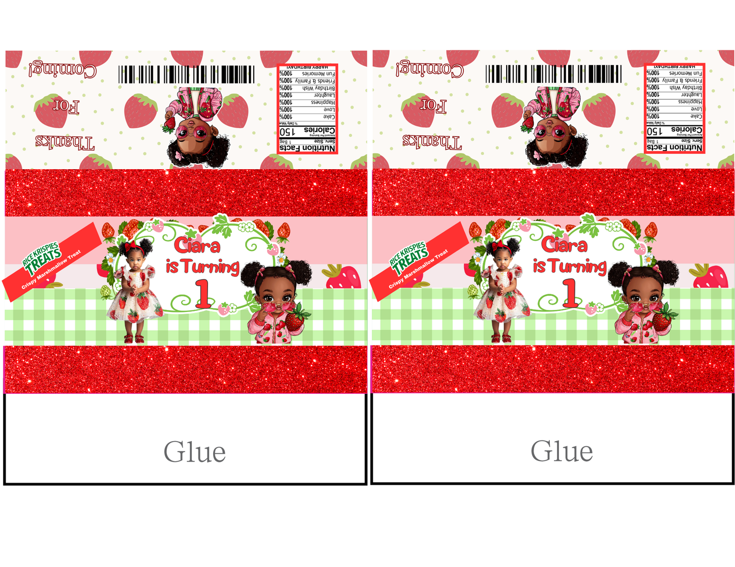 Strawberry Party Favor Templates