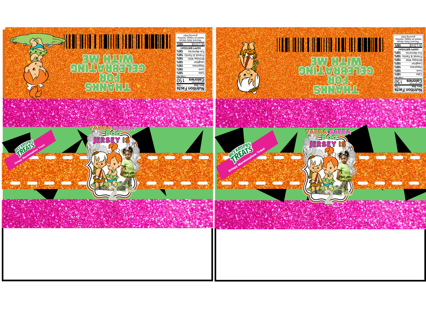 Flintstone Party Favor Templates