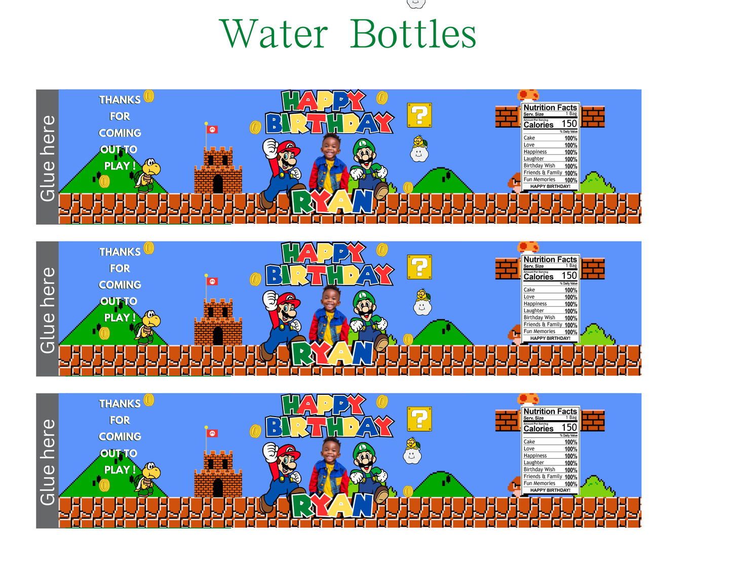 Mario Party Favor Templates