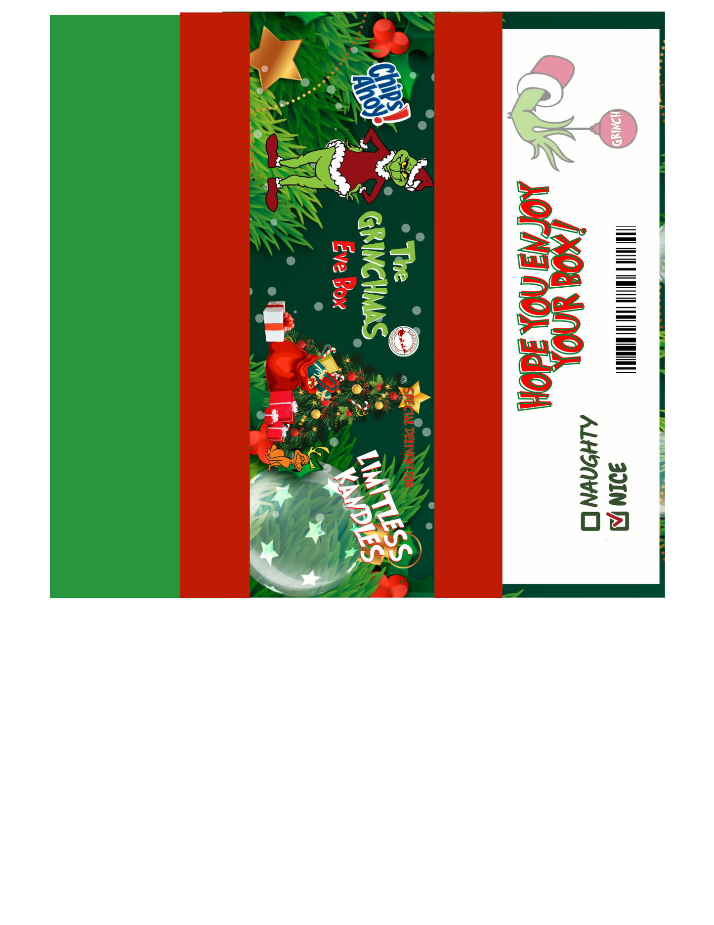 Christmas Grinch Party Favor Templates