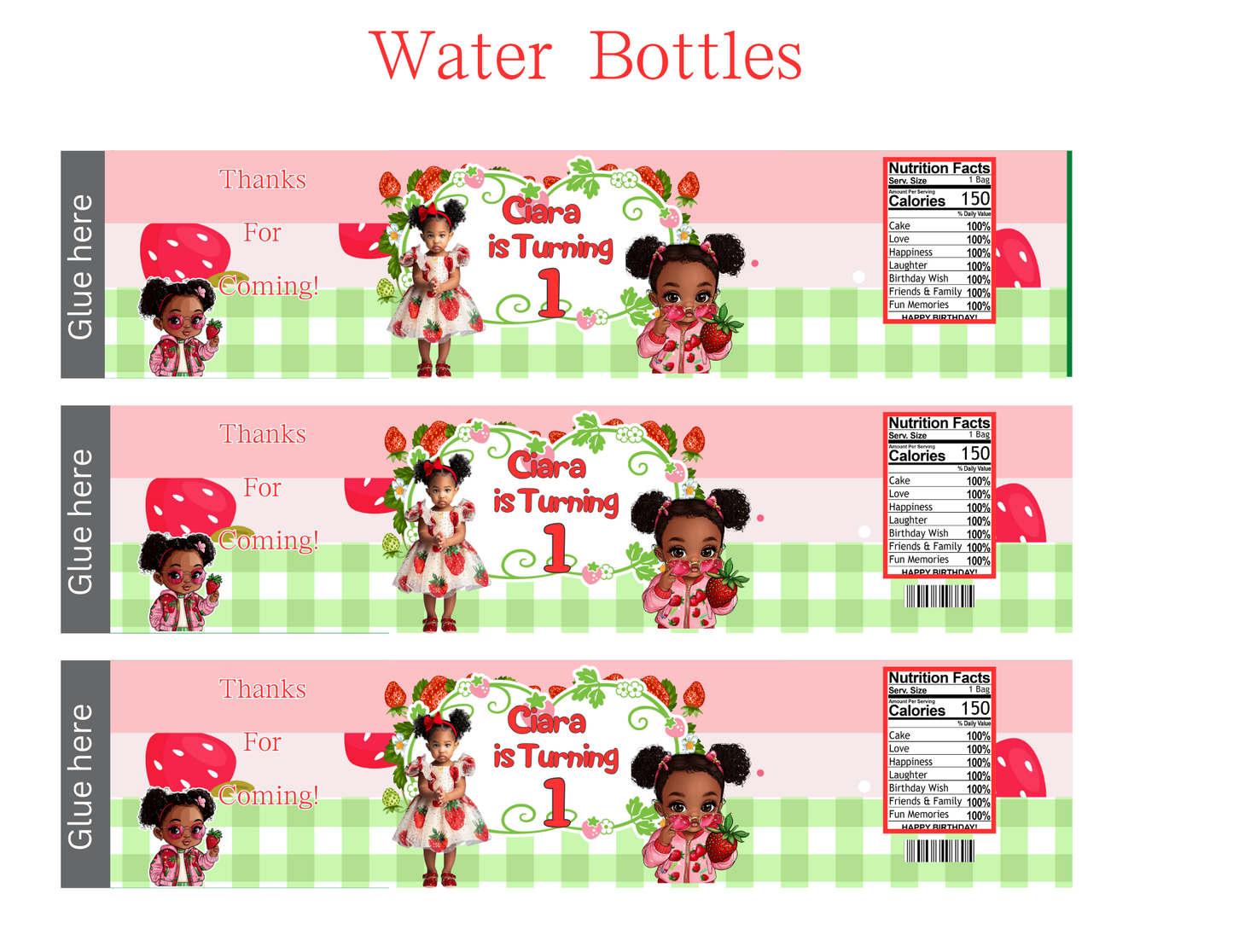 Strawberry Party Favor Templates