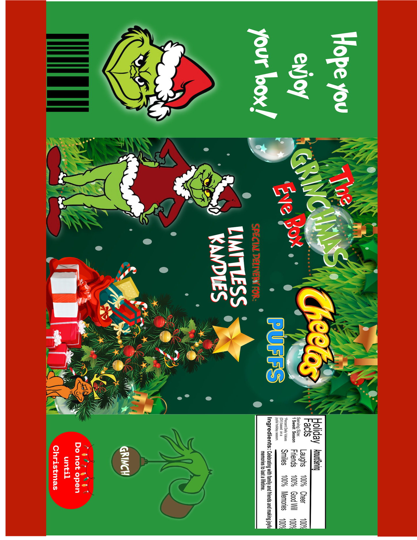 Christmas Grinch Party Favor Templates