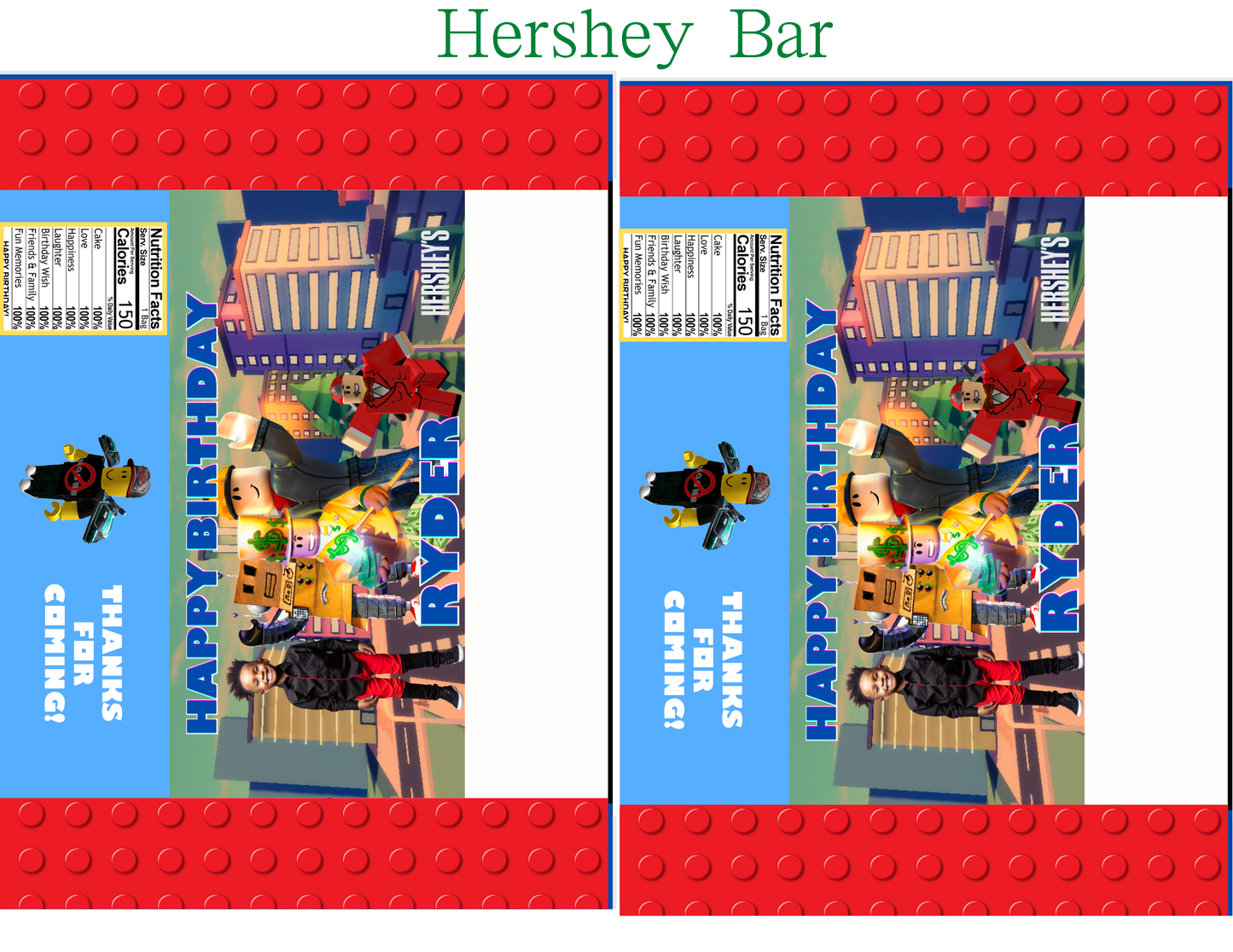 Roblox Party Favor Template