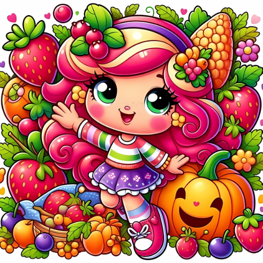 Strawberry Shortcake In A Pumpkin Patch High Quality Images