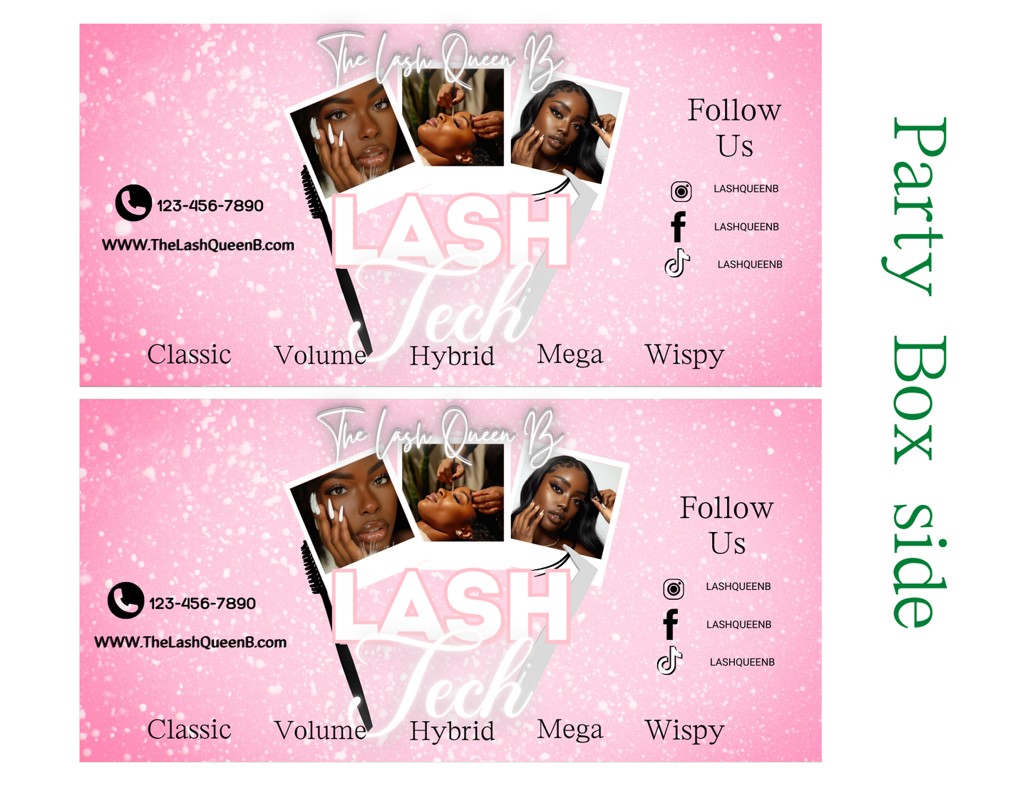 Lash Tech Party Favor Templates