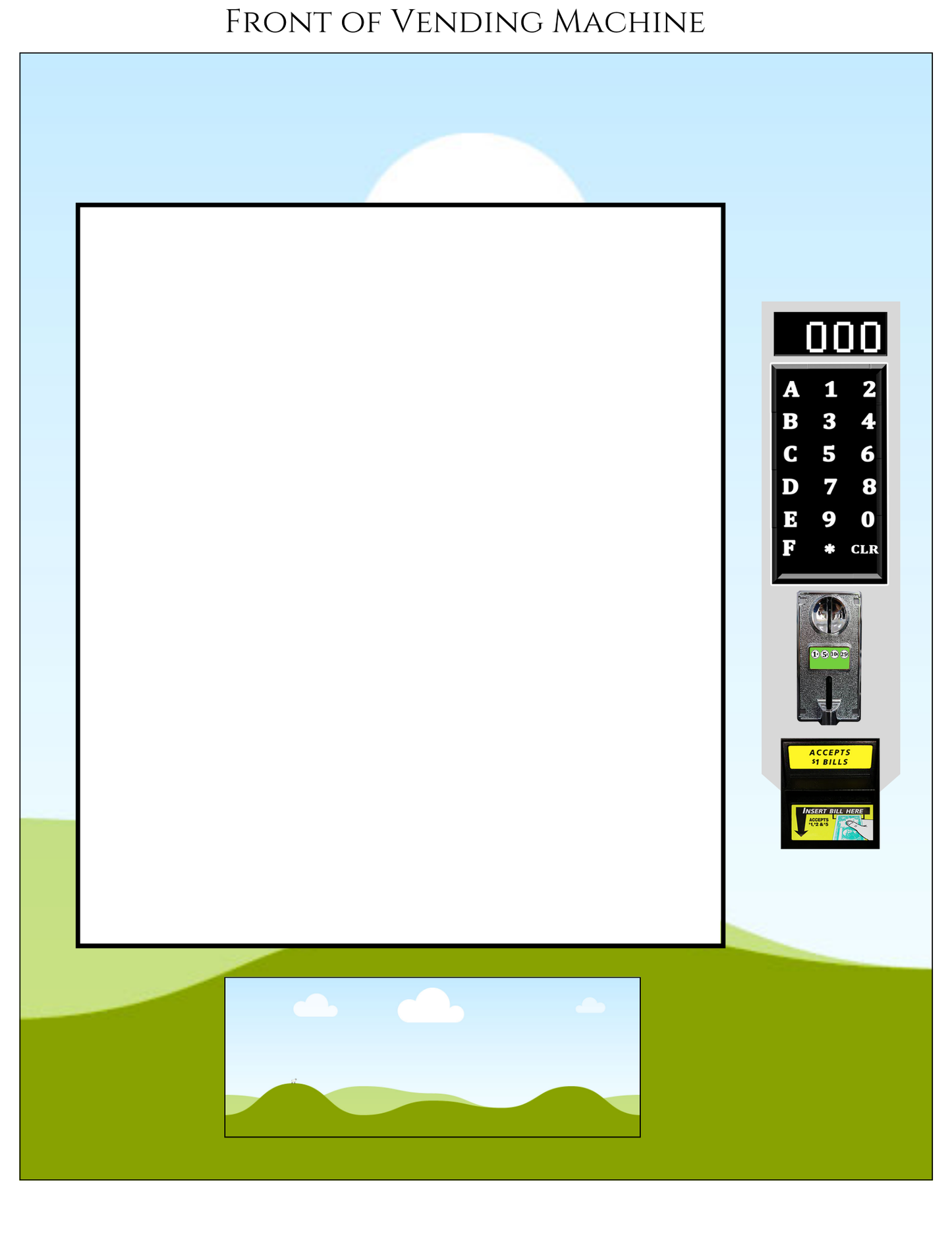 Vending Machine Templates. Sizes 8x10, 12x16 and 16x20. All editable and easy to put together.