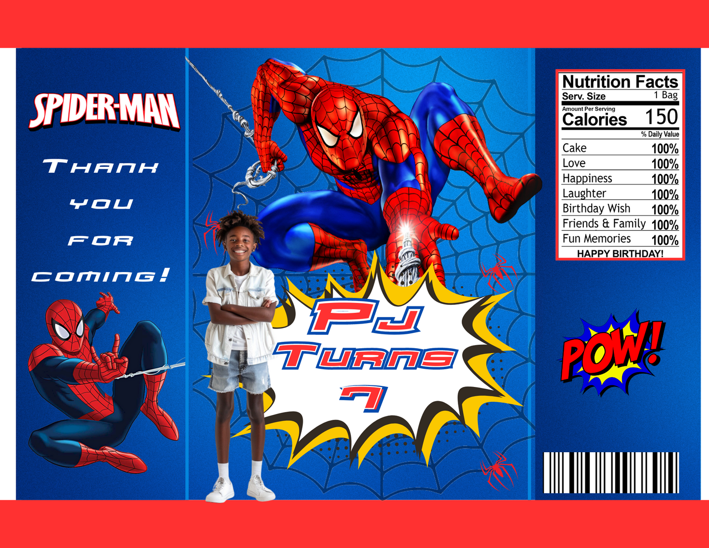 Spider-Man Party Favor Template