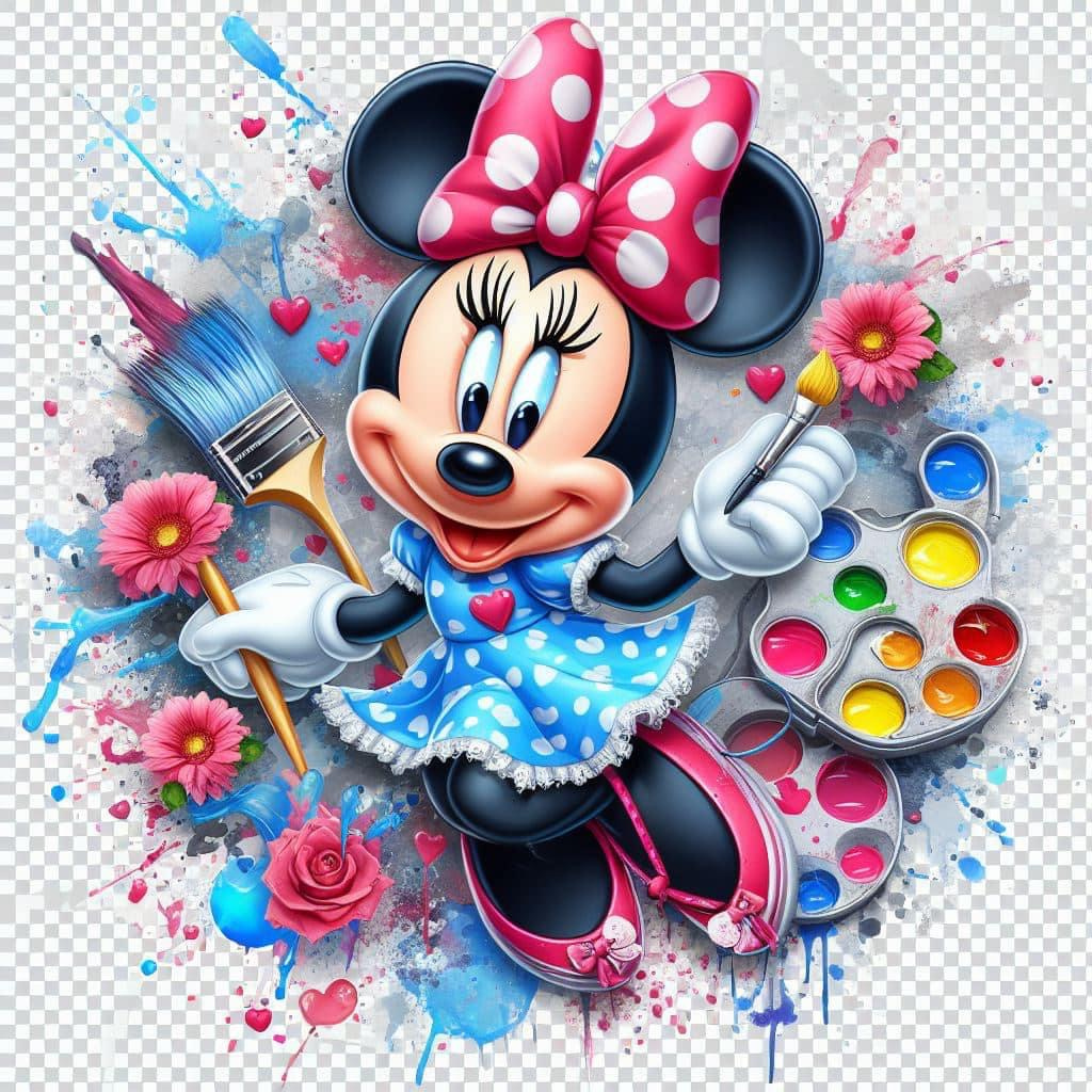 10 Bright colorful painting with Minnie mouse designs